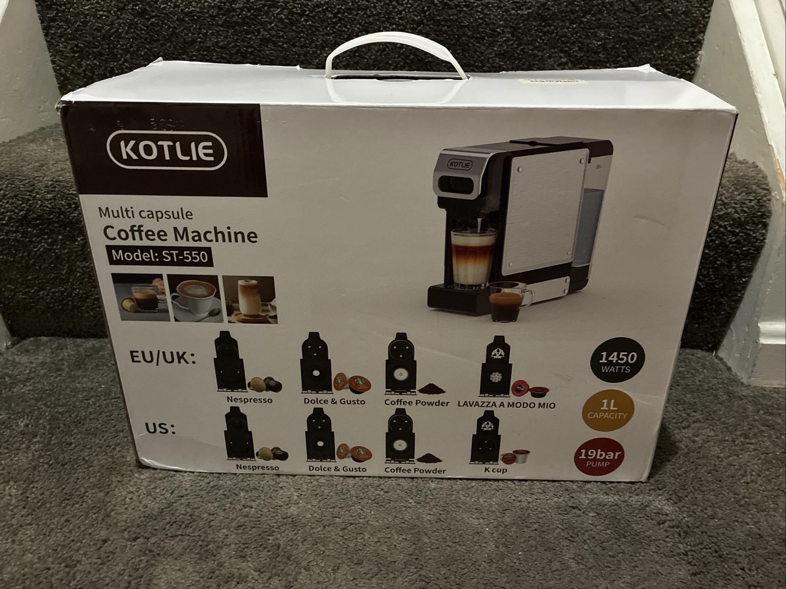 KOTLIE 19 Bar Capsules & Grounds Single-Serve Coffee Maker,Compatible with K*cup
Opens in a new wind