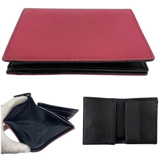 Cartera compacta plegable Prada Tessuto M505 rosa de segunda mano en nailon y Saffiano Foto 4 de 4