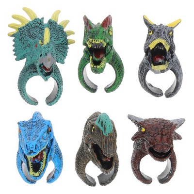  6PCS Kids Animal Rings Plastikring Spielzeug Kinder Geburtstagsfeier bevorzugt