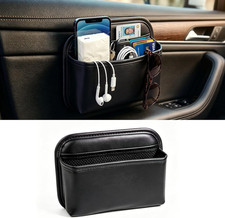 Car Seat Side Organizer, Small PU Leather Adhesive Storage Pocket, Car Truck I