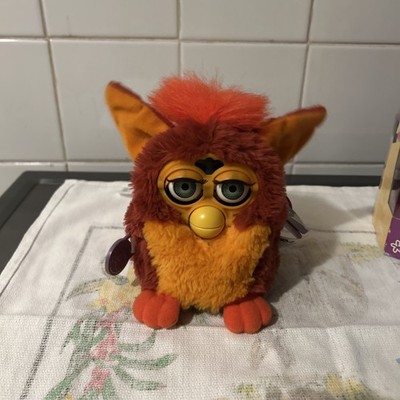 Furby 1999 Red Rooster Vintage Tiger Electronics Green Eyes Box & Tags Working!