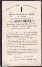 Old obituary card WARGNIES-LE-PETIT JENLAIN LUSTROUS SWEAT born 1878