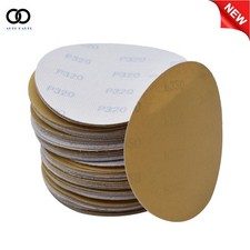 New 100PCS 6" NO-Hole 320 Grit DiscsHook Loop Pads Sanding Disc Flocking