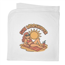 'Sun Worshipper' Cotton Baby Blanket / Shawl BY00042464