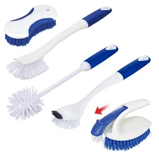CELOX Kitchen Scrub Brush Set with Ergonomic Handle, Deep Cleaning Brushes, I...