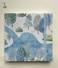 Natsume 300g Baohong Watercolour Notebook Blue Camping Nature 13.5cm Square New