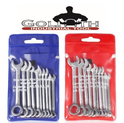20PC GOLIATH INDUSTRIAL MINI IGNITION MIDGET COMBINATION WRENCH SET SAE/METRIC