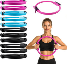 12 Pack Pilates Ring Set - 15 Inch Magic Circle Bulk Yoga Fitness Rings for Full