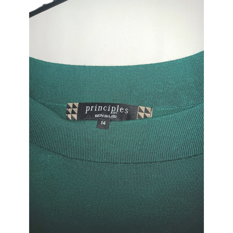 Principles By Ben de Lisi Green Short Sleeve Jumper UK Size 14 - Image 2 of 4