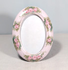VTG Terragrafics Oval Picture Frame~1987 Pink Roses~Romantic Style Cottage Decor