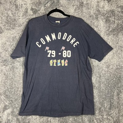 Vintage Stedman Shirt Mens XL Blue Commodore 79-80 Circus USA Patriotic Tee