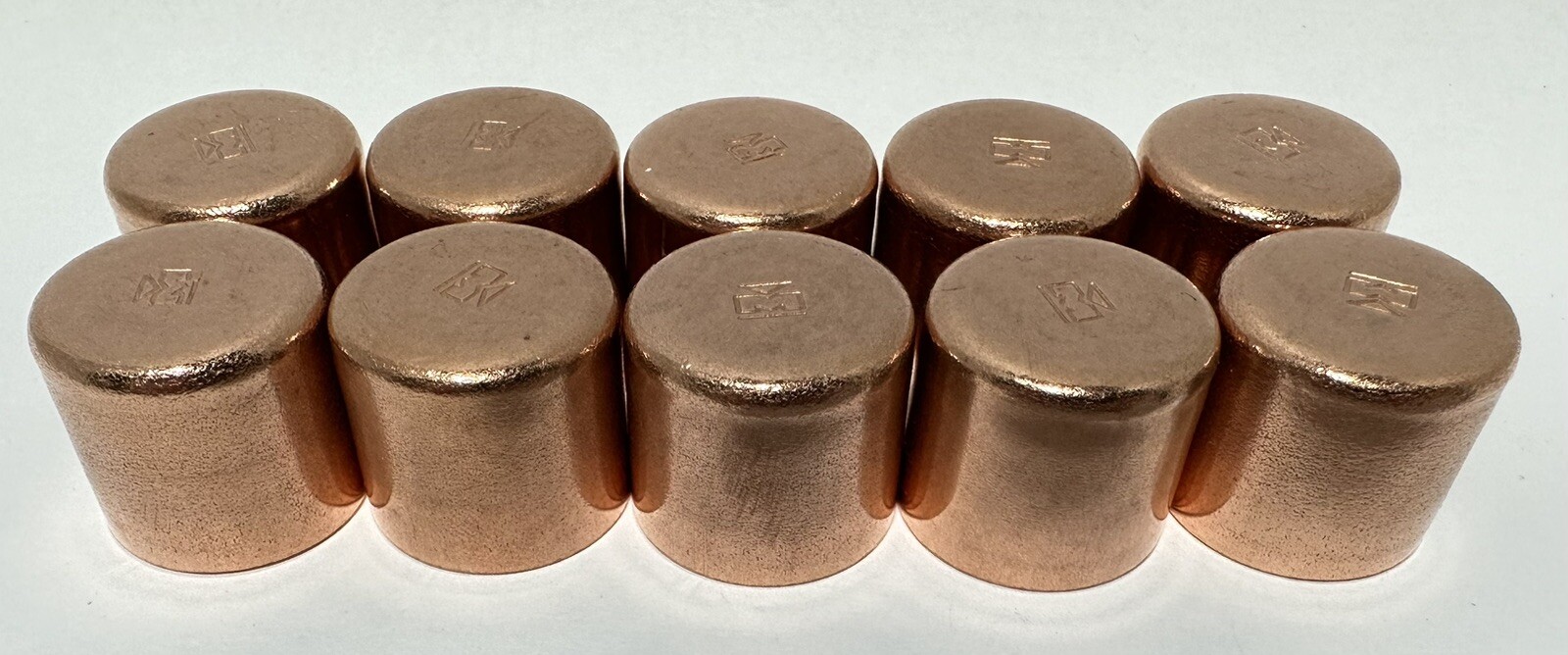 (Lot of 10) COPPER PLUMBING FITTINGS 3/4" x 3/4" COPPER CAP SWEAT SOLDER TYPE