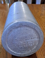 THERMOS BRAND Ribbed Aluminum Vacuum Bottle Model No. 2280 Made In USA No Lid