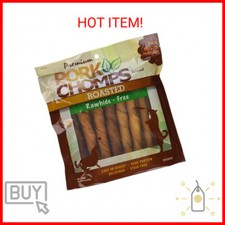 Pork Chomps Roasted Pork Skin Dog Chews, 6-inch Twists, 15 Count