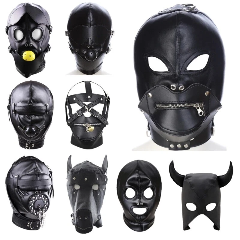 Discoteca Fetiche Cabeza Máscara con Capucha BDSM Restricciones Fiesta Juegos con disfraces Disfraz Tocado Foto 2 de 2