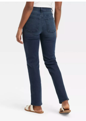 Women's Mid-Rise 80's Slim Fit Jeans - Universal Thread™ Dark Wash 10 Long - Picture 2 of 3