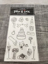 Vintage Stickers Retired Mrs. Grossman Pen & Ink Whimsical Wedding RARE NEW #29