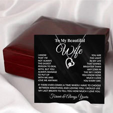 To My Wife Necklace From Husband, Birthday Anniversary Valentine Gift Ideas