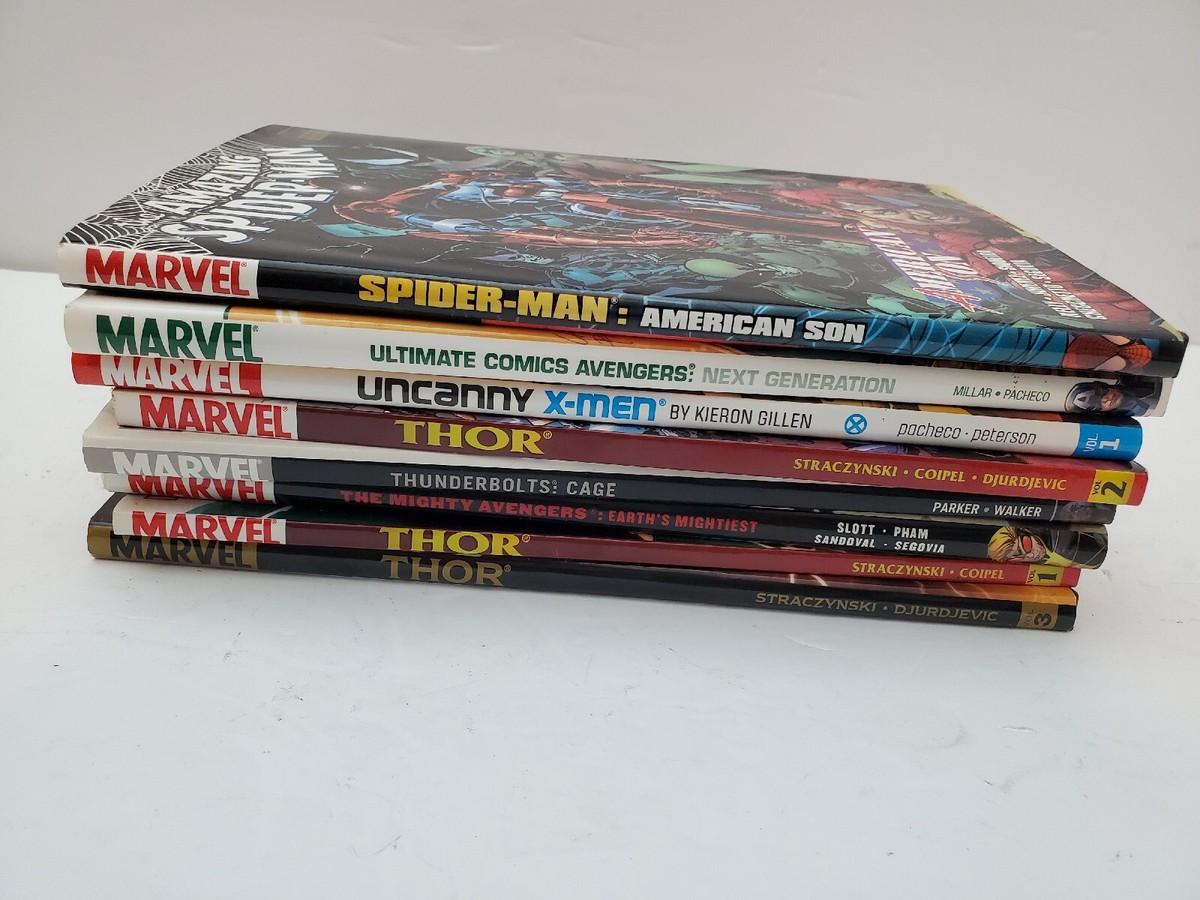 Marvel Comics Hardcover/PB 8 Books LOT Spiderman Avengers Thor