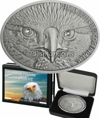 #ad #ad Fiji 2013 BALD EAGLE Crystal Eyes Fascinating Wildlife Oval $10 1 Oz Silver OGP $99.95