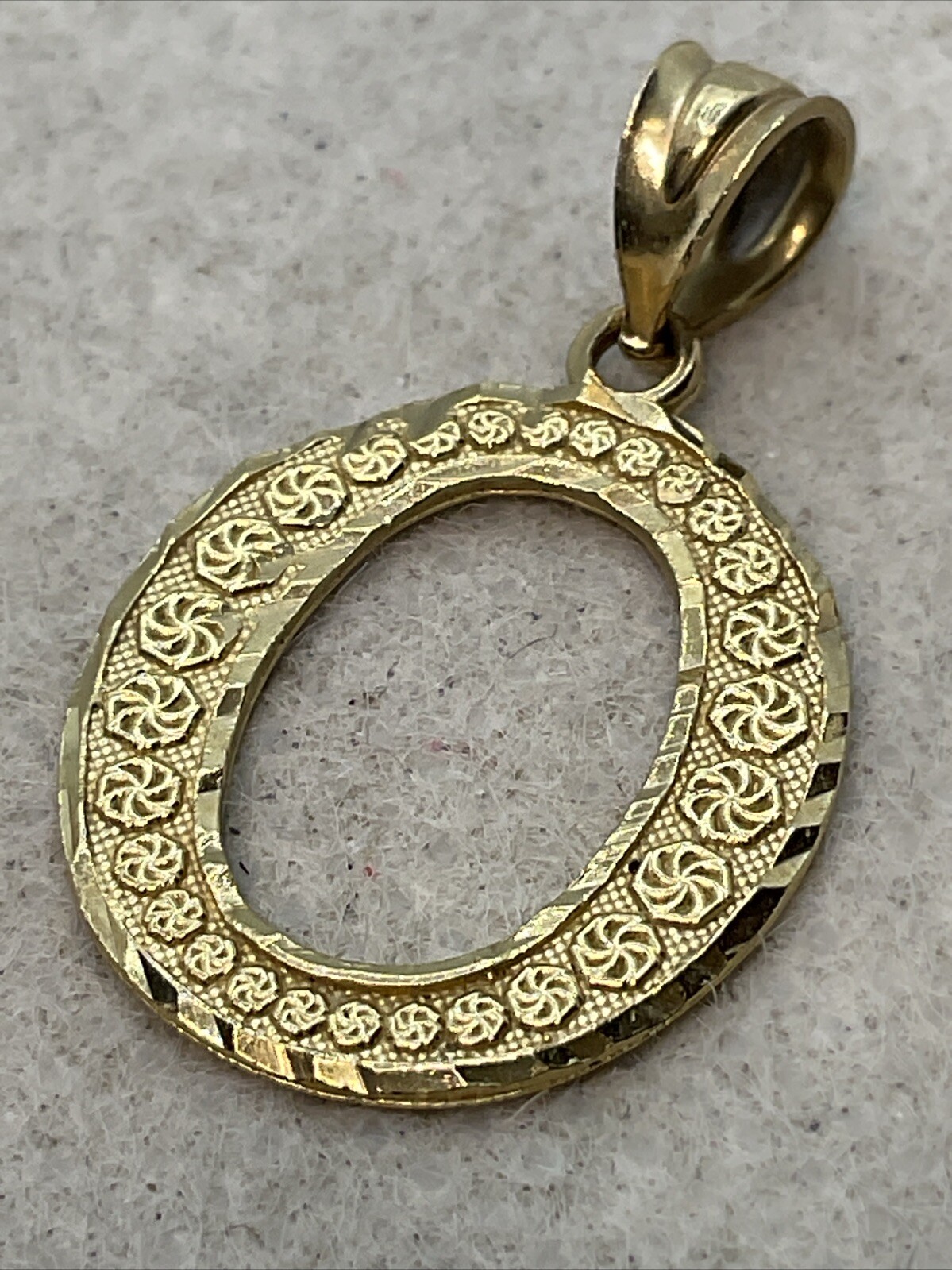 Solid 10K Yellow Gold Diamond Cut INITIAL LETTER … - image 2