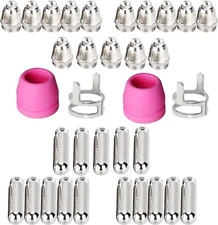 34Pcs SG-55 AG-60 WSD-60 Plasma Cutter Torch Consumables KIT TIPS CUT50 60Amp