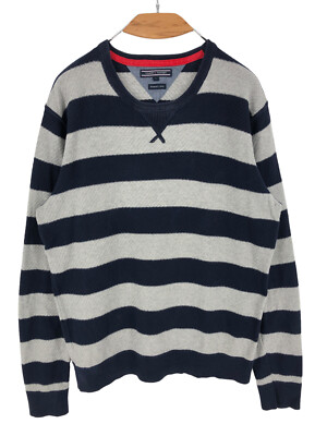TOMMY HILFIGER Herren Rundhals Premium Baumwolle Pullover Größe L