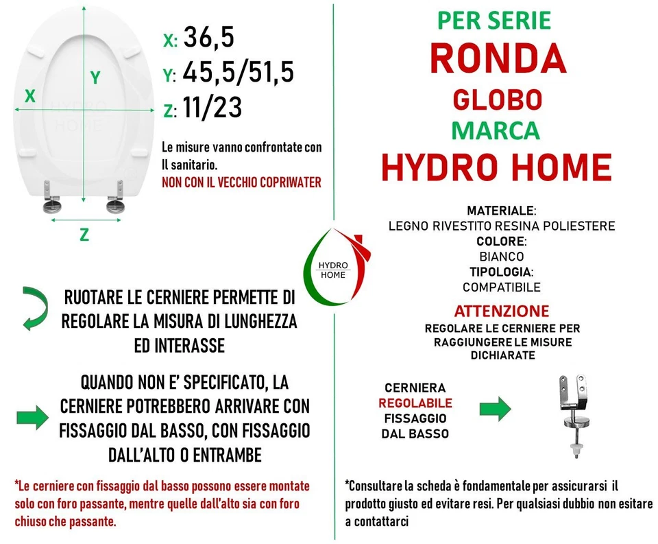 Copriwater Ronda Globo legno rivestito in resina poliestere bianco - Immagine 2 di 4