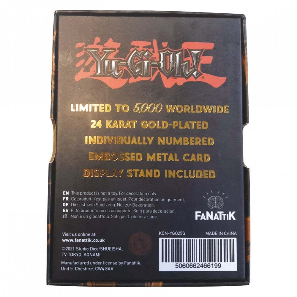 Carte Métal 24K GOLD Black Luster Soldier Yu-Gi-Oh objet de collection en édition limitée