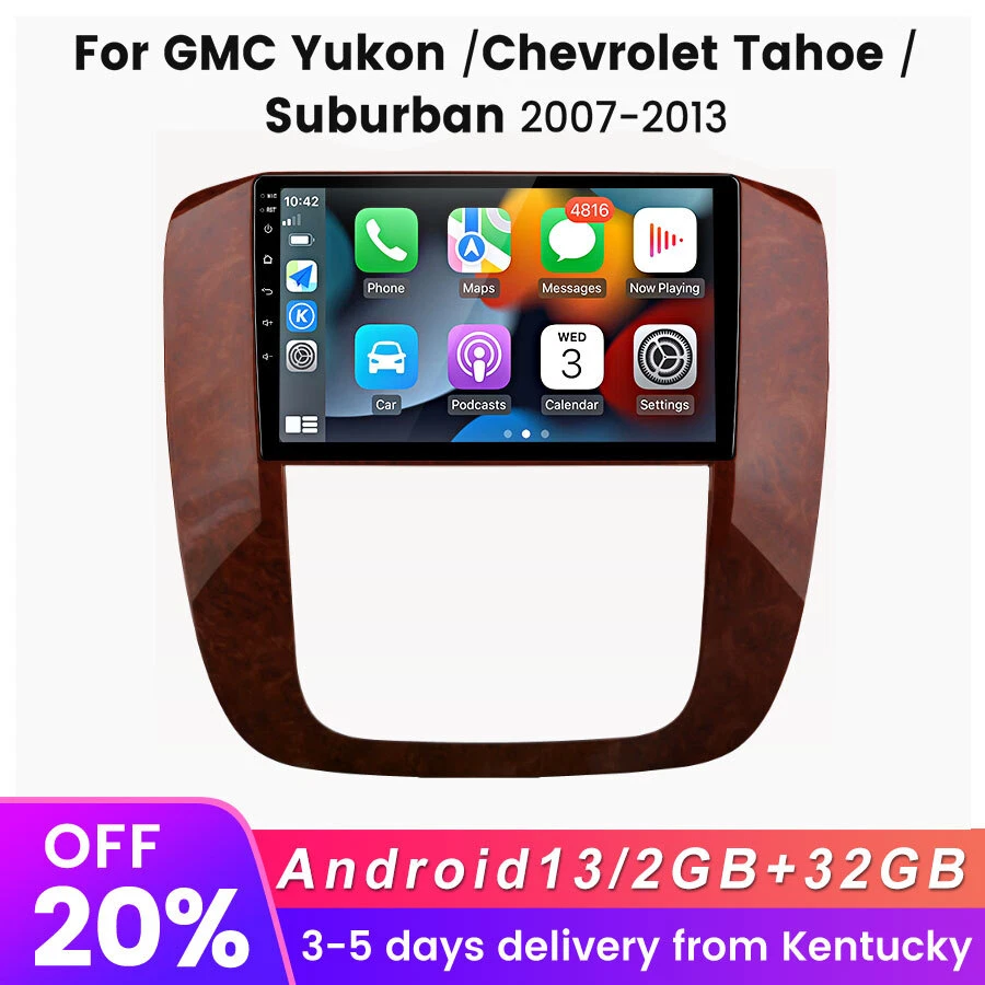 gmc yukon chevrolet tahoe suburban carplay android13 car stereo gps fm 