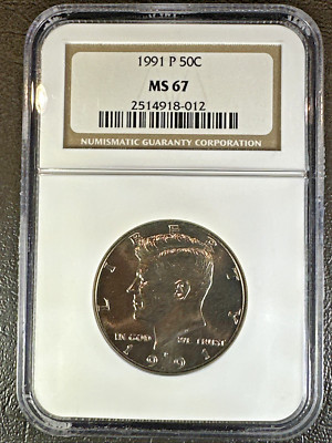 1991 P KENNEDY Half Dollar * NGC MS67 * RARE HIGH-GRADE COIN
