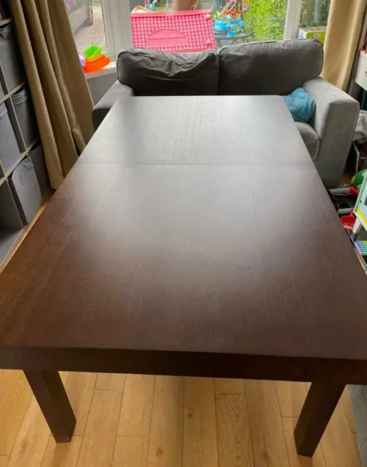 Solid dark oak dining table