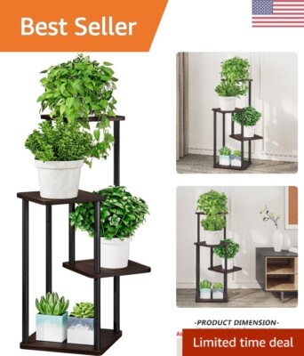 Plant Stand 4 Tier Indoor Metal Flower Shelf for Multiple Plants Corner  Tall ... | eBay