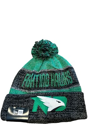 #ad New NWT North Dakota Fighting Sioux New Era Logo Cuffed Pom Knit Beanie Hat $20.36