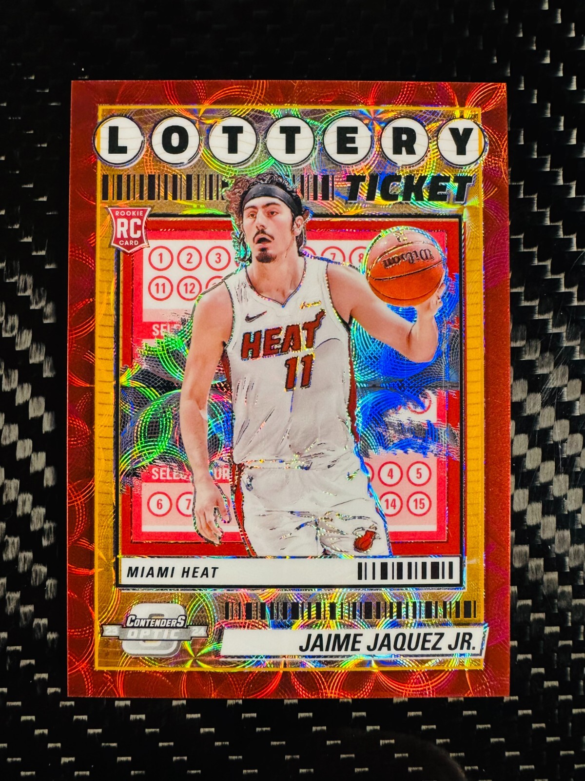 Jaime Jaquez Jr. 2023-24 Contenders Optic Lottery Ticket International Red RC