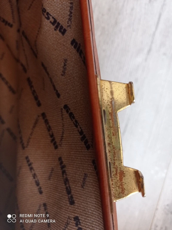 Sac à main vintage en cuir marron petit bagage à main vintage style médecin. - Photo 3/4