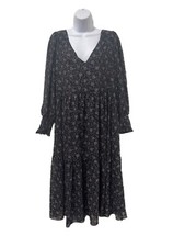 Madewell Georgette V-Neck Tiered Midi Dress in Enchanted Floral Medium  $148