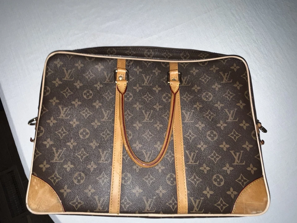 Authentic Louis Vuitton Monogram Porte Document Bag Briefcase Handbag Vintage - Image 2 of 4