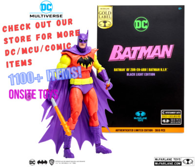 DC Multiverse Batman of Zur-En-Arh Black Light Gold Label 7''  COMIC CON