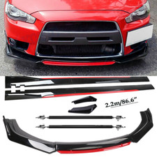 For Mitsubishi Lancer Evo X 10 02-17 Front Bumper Lip Spoiler Splitter Side Skir For Mitsubishi Lancer Evo X 10 02-17 Front Bumper Lip Spoiler Splitter Side Skir