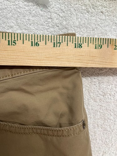 Chino uomo Old Navy Tan kaki classico cotone piatto davanti misura 34x34 vestibilità dritta - Foto 13 di 16