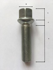 Radschraube M14 x 1.5 x 38mm Kugelbund R13 M14x1.5 Radbolzen SCC Schraube