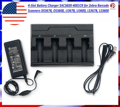 4-Slot Battery Charger SAC3600-4001CR for Zebra DS3678, DS3600, LI3678, LI3600