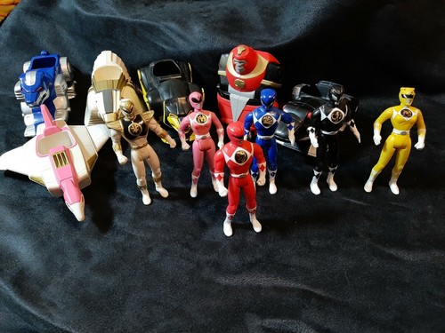 Power Rangers Mighty Morphin Alle sechs Actionfiguren mit Zords Vintage Saban 90er - Bild 1 von 12