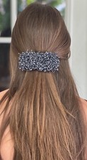 Vintage style handmade "Evening" hair clip by Vintage Art Designs 3.5 in 