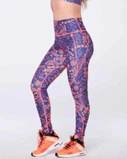 Zumba Fun & Sunshine High Waisted Ankle Leggings - Purple Pop ~ XS S M XL ~New!