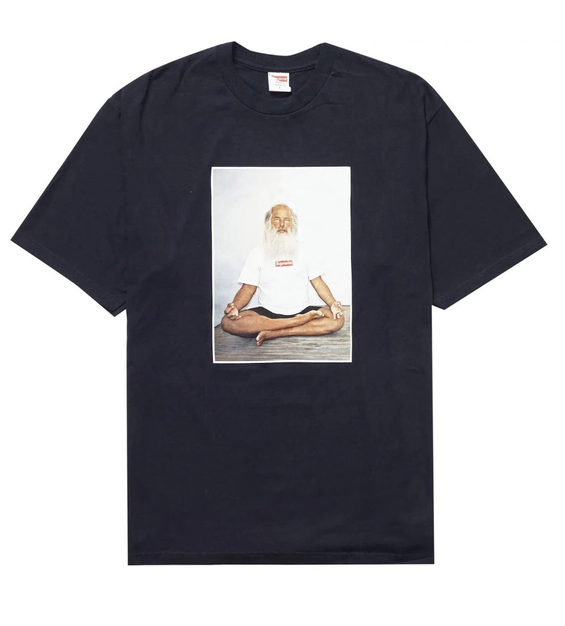 Tee shirt photo Supreme Rick Rubin RED BOX LOGO bleu marine ~ taille S PETIT neuf dans son sac