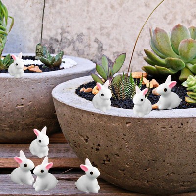 20/50Pcs Small Rabbit Doll Home Cute Little Rabbit Decor Resin Bunny Crafts