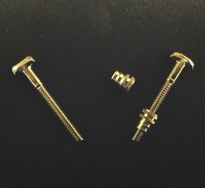 1pr Baldwin Grand Piano Brass Pedal Lyre Brace Screws w/inserts for models M R L