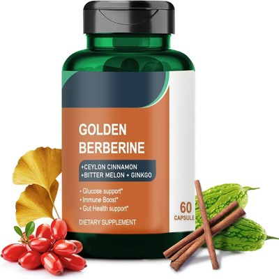 Golden Berberine Supplement for Metabolism, Gut Health & Immune Support 2025 USA